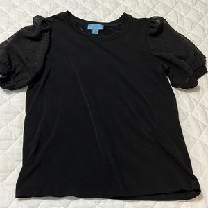 Black short sleeve top